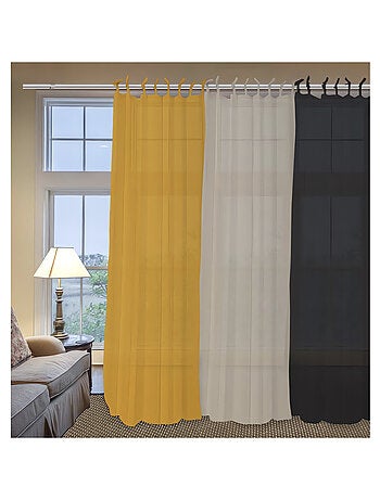 Voile à nouettes en coton 135x250 cm PANAMA jaune, par Soleil d'Ocre