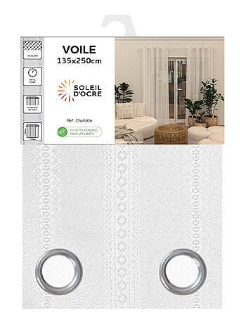 Voile à oeillets 135x250 cm CHARLOTTE, par Soleil d'Ocre