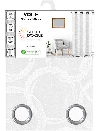 Voile à oeillets 135x250 cm CIRCLE, par Soleil d'Ocre