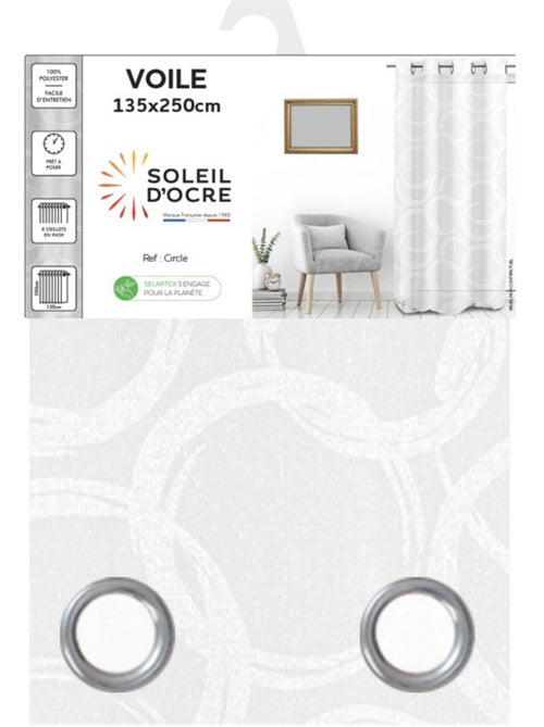 Voile à oeillets 135x250 cm CIRCLE, par Soleil d'Ocre - Kiabi