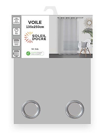 Voile à oeillets 135x250 cm DOLLY, par Soleil d'ocre