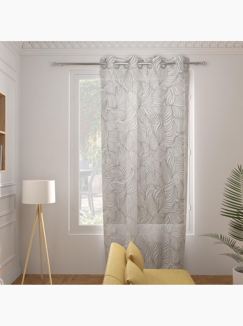 Voile à oeillets 135x250 cm LOUANE, par Soleil d'Ocre Blanc - Kiabi