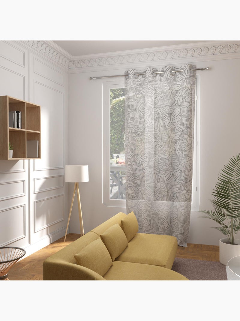 Voile à oeillets 135x250 cm LOUANE, par Soleil d'Ocre Blanc - Kiabi