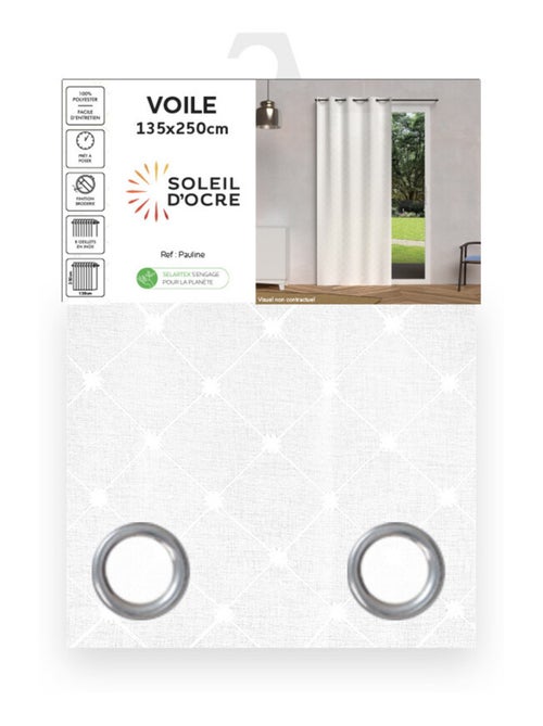 Voile à oeillets 135x250 cm PAULINE, par Soleil d'ocre - Kiabi