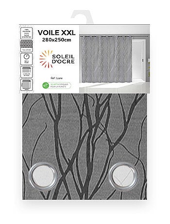 Voile à oeillets baie vitrée 280x250 cm LIANE, par Soleil d'ocre