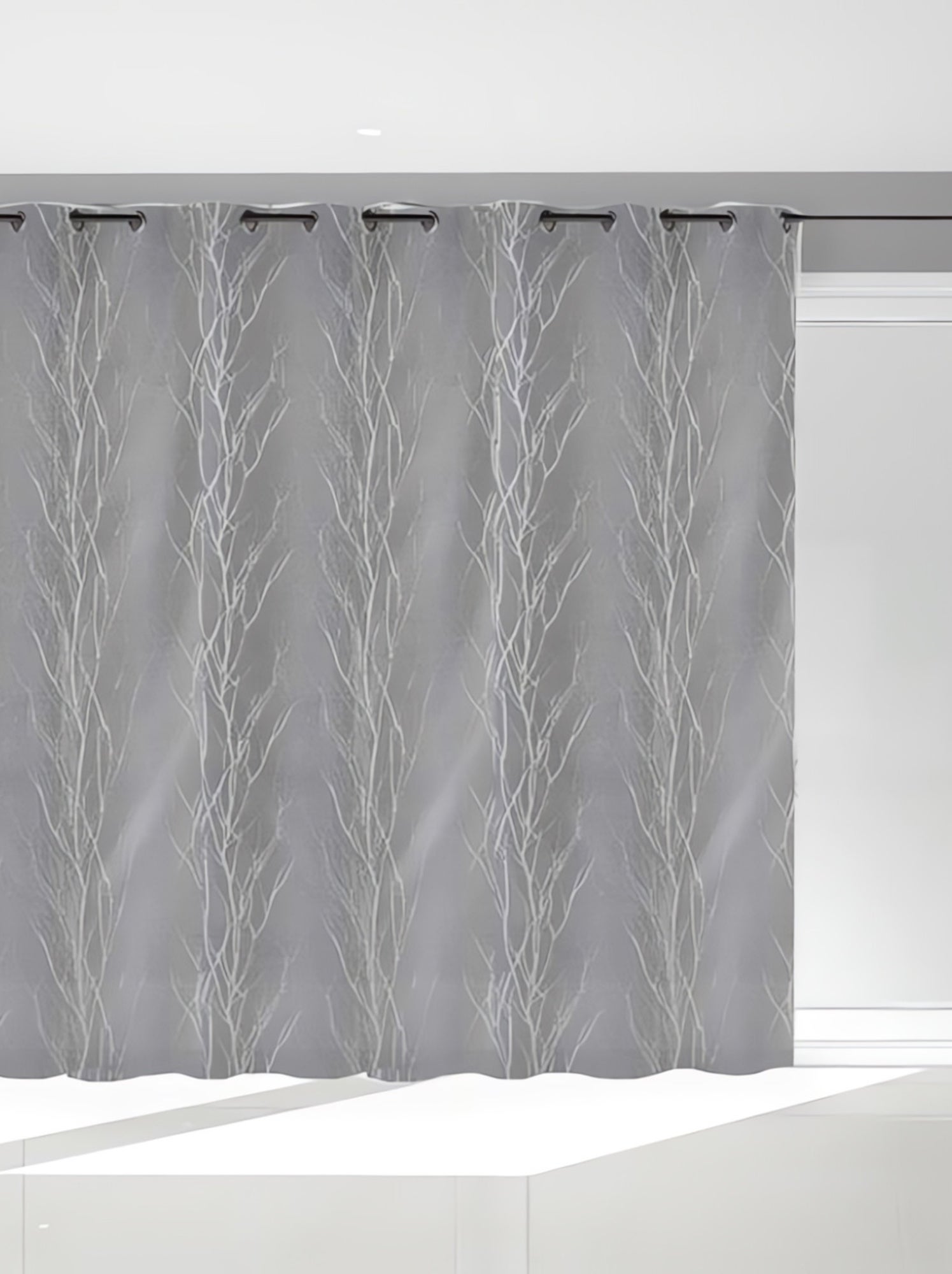 Voilage Pour Baie Vitrée 280x250 Cm - Jacquard Blanc Et Or, 16 Oeillets Inox | Prêt à Poser, Lavable En Machine - 10