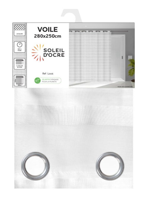 Voile à oeillets baie vitrée 280X250 cm LOUIS, par Soleil d'Ocre - Kiabi
