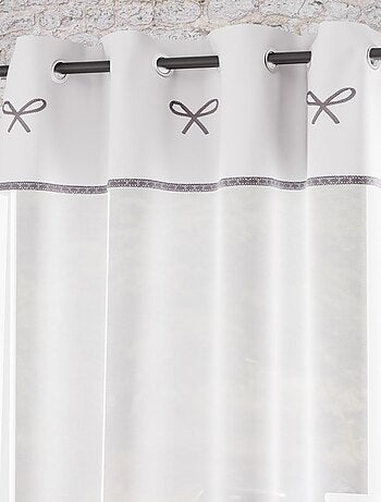 Voile à oeillets brodé en coton 135x250 cm EMILIE, par Soleil d'ocre