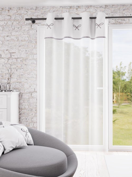 Voile à oeillets brodé en coton 135x250 cm EMILIE, par Soleil d'ocre - Kiabi