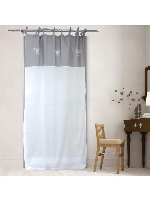 Voile à oeillets brodé en coton 135x250 cm EMILIE, par Soleil d'ocre - Kiabi