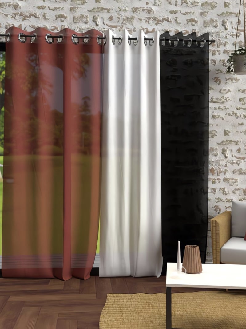 Voile à oeillets effet froissé 135x250 cm BOHEME, par Soleil d'Ocre Rouge brique - Kiabi