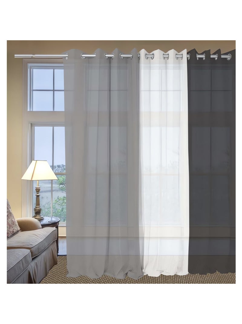 Voile à oeillets en coton 135x250 cm PANAMA, par Soleil d'Ocre Gris - Kiabi