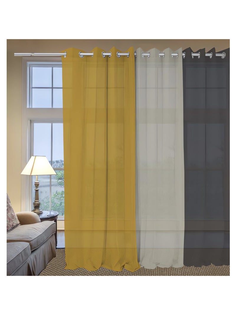 Voile à oeillets en coton 135x250 cm PANAMA, par Soleil d'Ocre Jaune - Kiabi