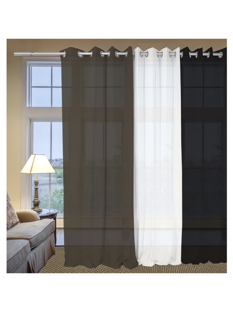 Voile à oeillets en coton 135x250 cm PANAMA, par Soleil d'Ocre Taupe - Kiabi