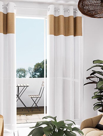 Voile à oeillets en coton lavé 135x250 cm JUTE, par Soleil d'Ocre