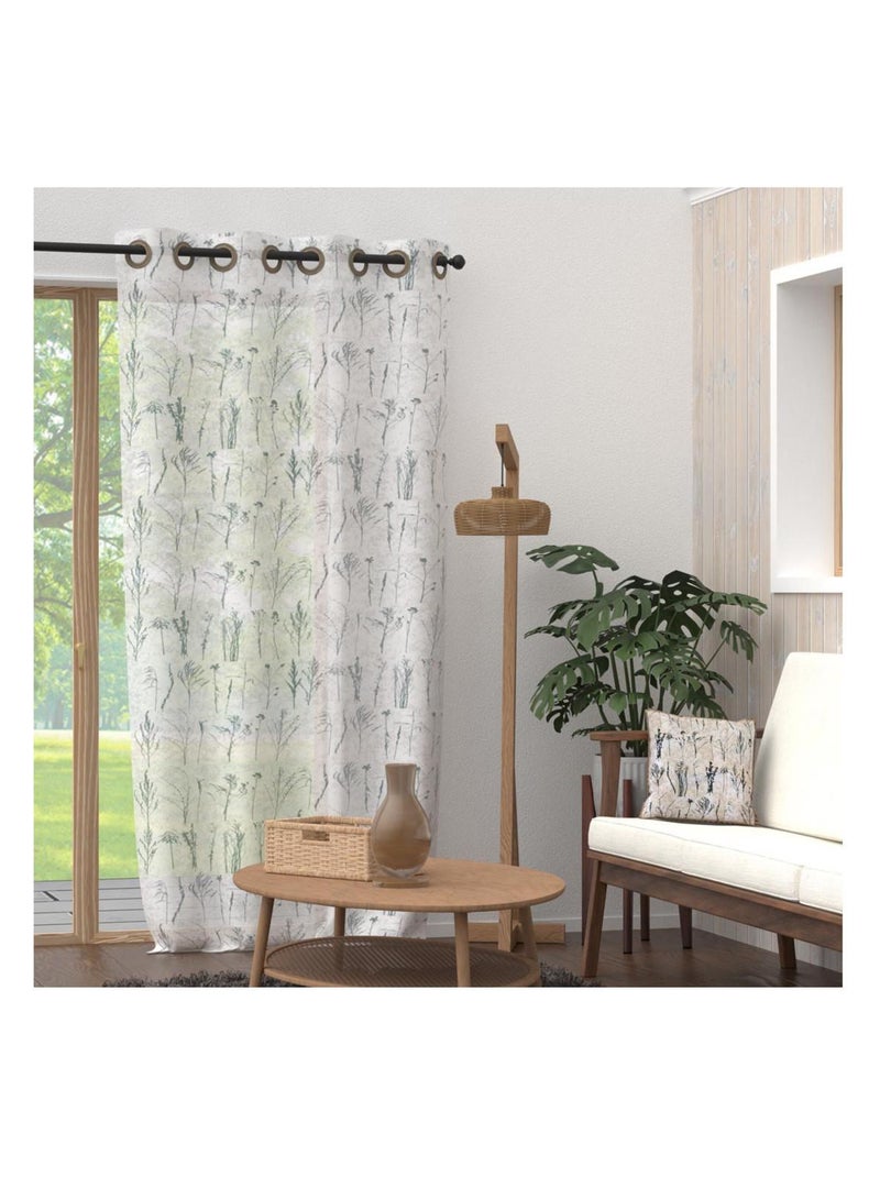Voile à oeillets en pur coton 135x250 cm AMBRE, par Soleil d'Ocre Vert - Kiabi