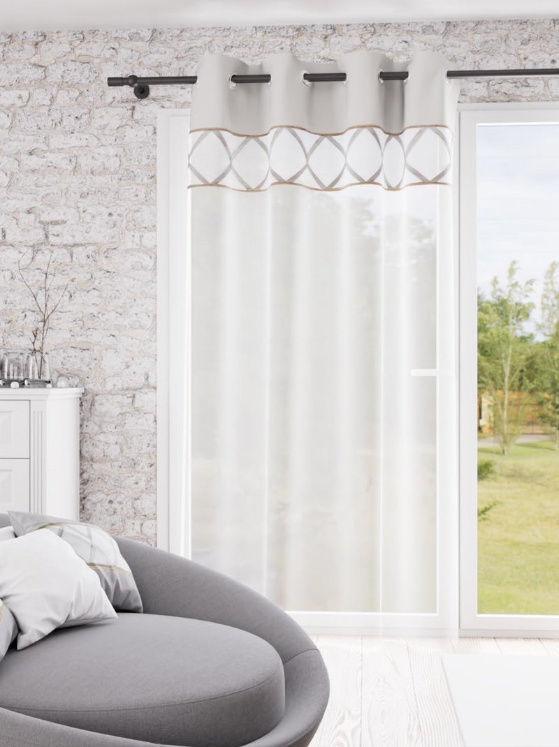 Voile à oeillets en pur coton 135x250 cm AUDE, par Soleil d'Ocre Gris - Kiabi