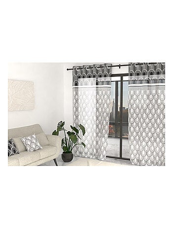 Voile à oeillets imprimé 135x250 cm DUNE, par Soleil d'Ocre