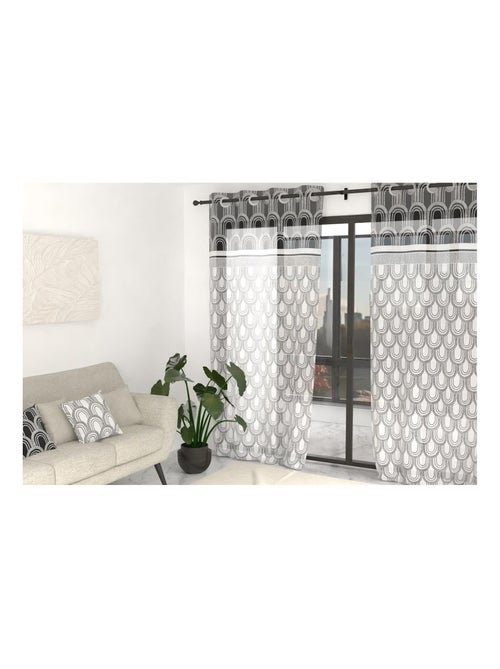 Voile à oeillets imprimé 135x250 cm DUNE, par Soleil d'Ocre - Kiabi