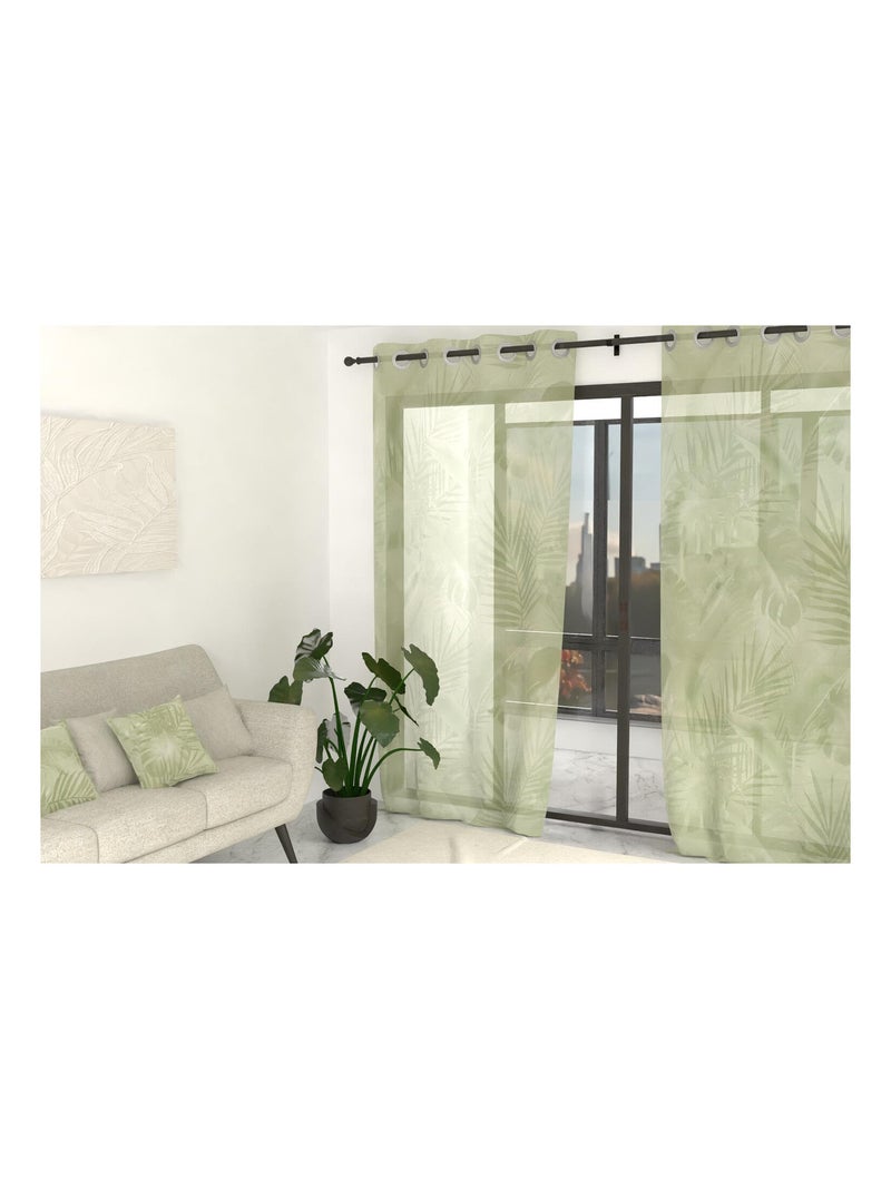 Voile à oeillets imprimé 135x250 cm GOYA, par Soleil d'Ocre Vert - Kiabi