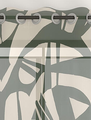 Voile à oeillets imprimé en polycoton 135x250 cm CANOPE, par Soleil d'Ocre