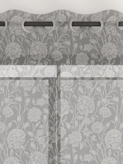 Voile à oeillets imprimé en polycoton 135x250 cm DAHLIA, par Soleil d'Ocre - Kiabi