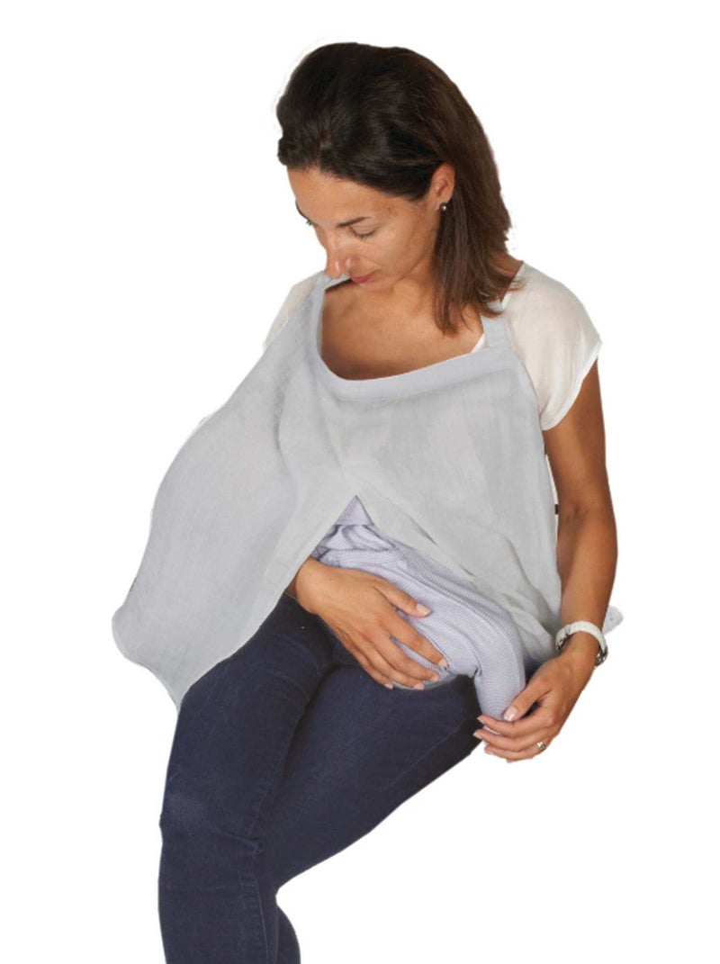 Voile d'allaitement en coton 'Tinéo' gris - Kiabi