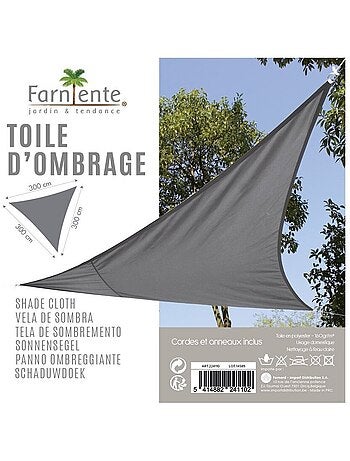 Voile d'ombrage 3x3x3 m gris clair