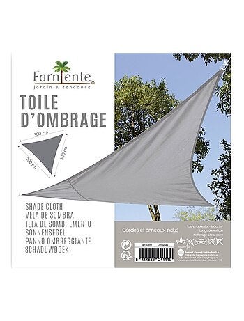 Voile d'ombrage 3x3x3 m gris clair