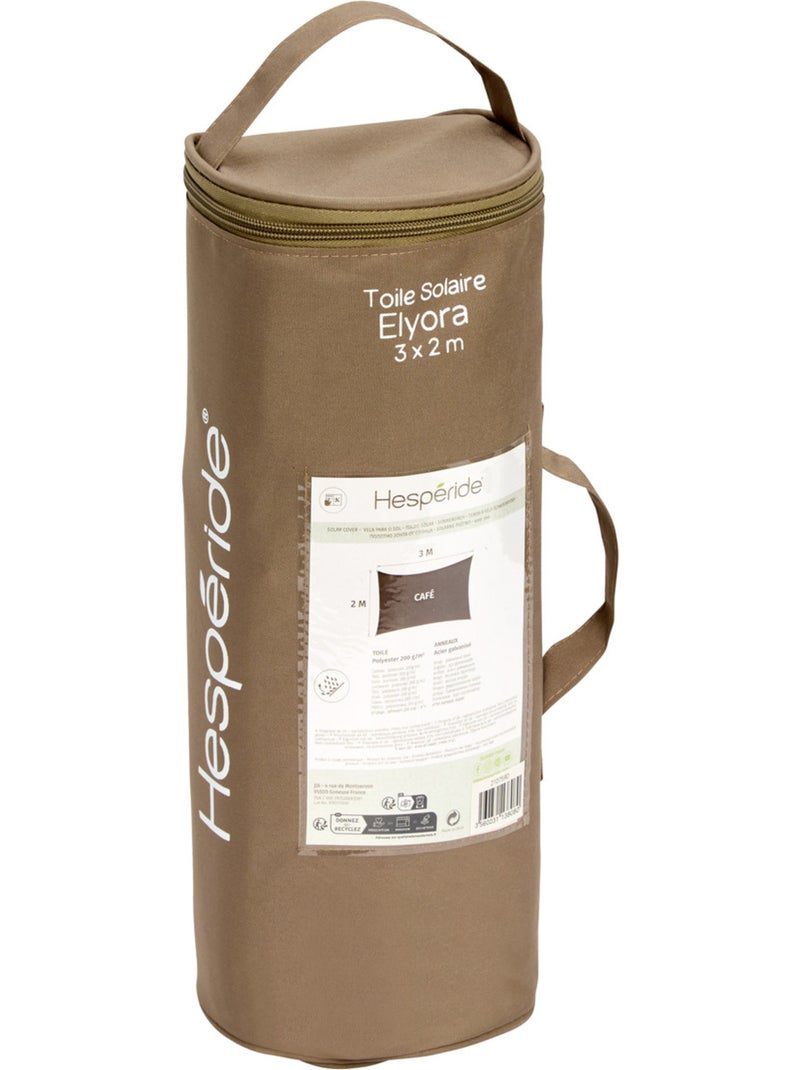 Voile d'ombrage rectangulaire 3x2m déperlante ELYORA Marron - Kiabi