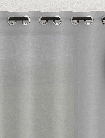 Voile lin à oeillets 280x250 cm LINEN gris, par Soleil d'Ocre