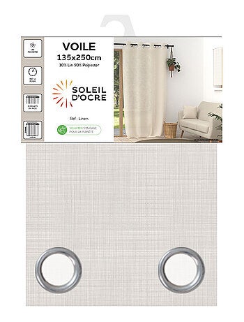 Voile lin à oeillets LINEN, par Soleil d'Ocre
