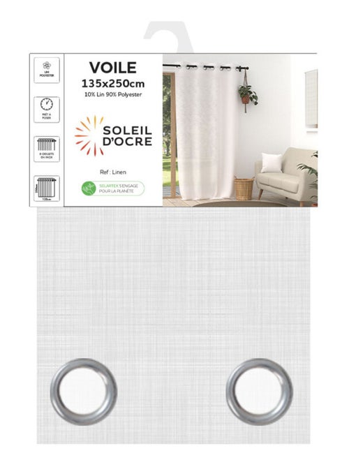 Voile lin à oeillets LINEN, par Soleil d'Ocre - Kiabi