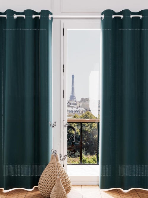 Voile oeillets jacquard 135X250 cm VELVET, par Soleil d'ocre - Kiabi