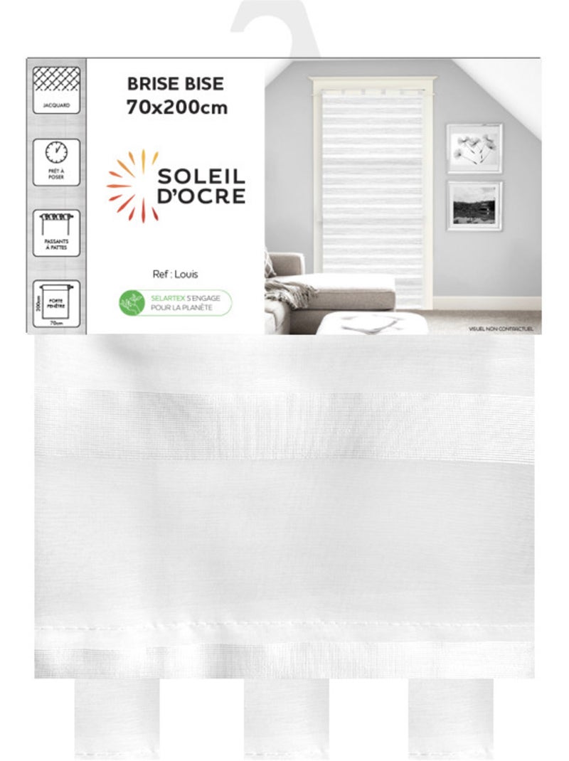 Voile porte fenêtre LOUIS, par Soleil d'ocre Blanc - Kiabi