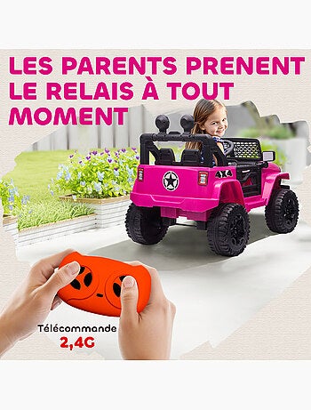 Voiture 4x4 électrique enfant 12 v 5 km/h max. Avec télécommande rose