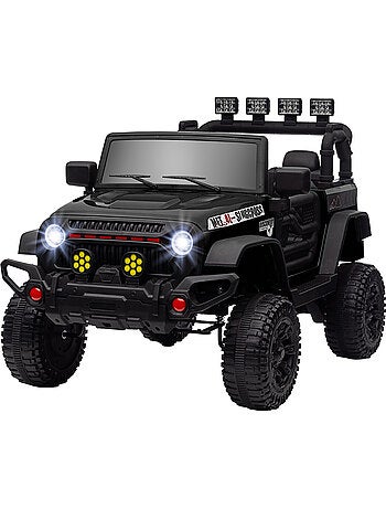 Voiture 4x4 électrique enfant 2 moteurs 12v 3 vitesses télécommande noir