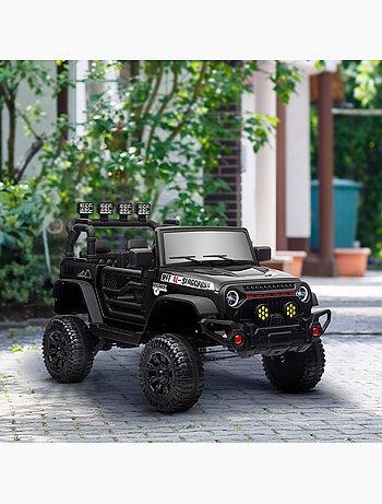 Voiture 4x4 électrique enfant 2 moteurs 12v 3 vitesses télécommande noir