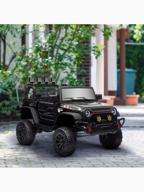 Voiture 4x4 électrique enfant 2 moteurs 12v 3 vitesses télécommande noir - Kiabi