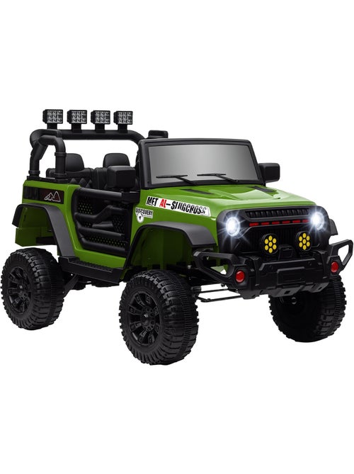 Voiture 4x4 électrique enfant style safari - 3 vitesses, nombreux effets - noir vert - Kiabi