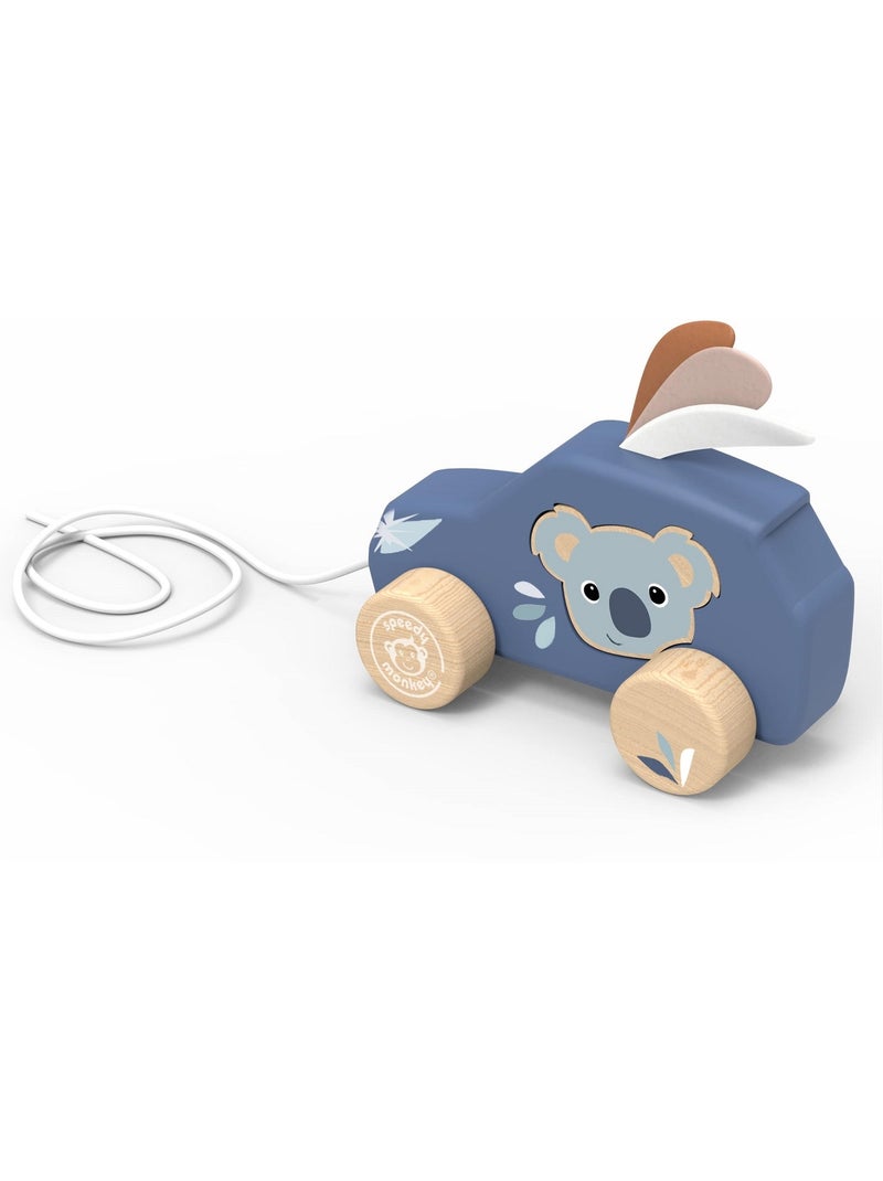 Voiture à tirer koala Bleu - Kiabi