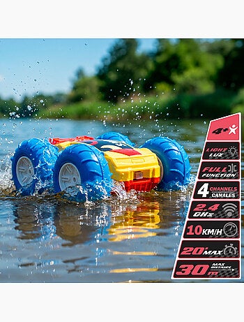 Voiture amphibie télécommandée speed&go 15x15x6 cm