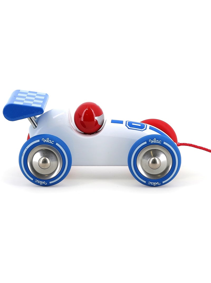 Voiture de course à tirer Blanc - Kiabi