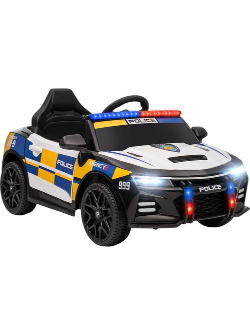 Voiture électrique de police enfant 7 km/h max. Télécommande noir - Kiabi Voiture électrique de police enfant 7 km/h max. Télécommande noir - Kiabi