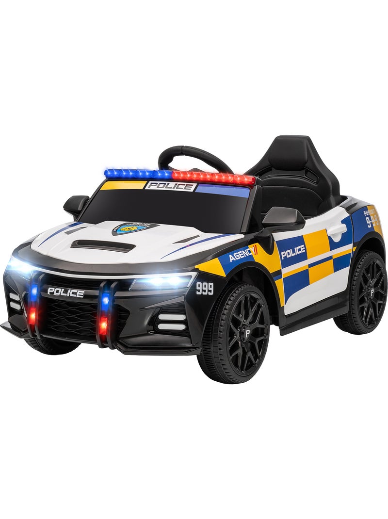 Voiture électrique de police enfant 7 km/h max. Télécommande noir Noir - Kiabi