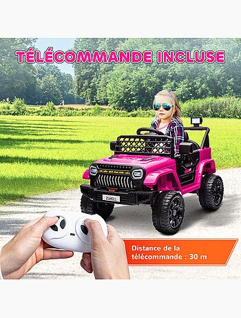 Voiture électrique enfant 4x4 12v 2 moteurs 3-5km/h nombreux effets télécommande