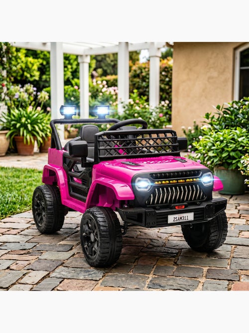 Voiture électrique enfant 4x4 12v 2 moteurs 3-5km/h nombreux effets télécommande - Kiabi Voiture électrique enfant 4x4 12v 2 moteurs 3-5km/h nombreux effets télécommande - Kiabi
