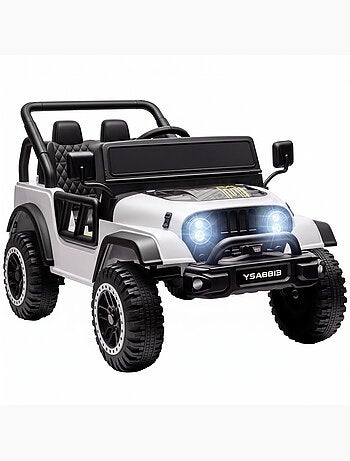 Voiture électrique enfant 4x4 télécommande 3-5 km/h effets noir blanc