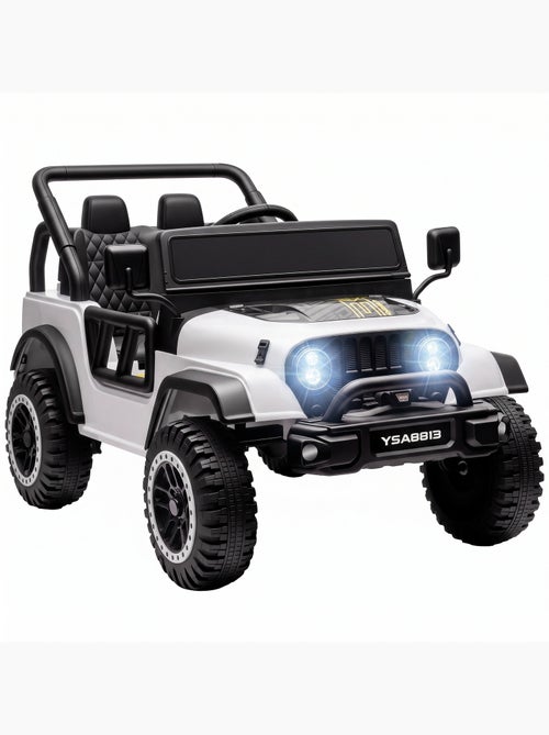 Voiture électrique enfant 4x4 télécommande 3-5 km/h effets noir blanc - Kiabi