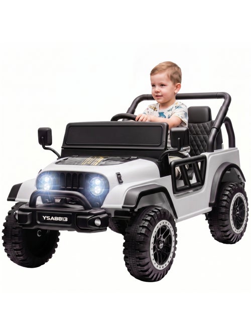 Voiture électrique enfant 4x4 télécommande 3-5 km/h effets noir blanc - Kiabi